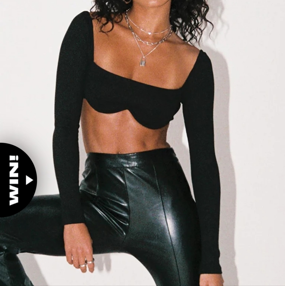 Princess Polly Black Crop Top